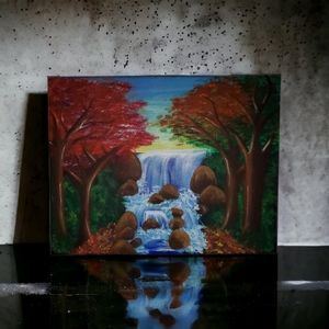 Original Painting, "Autumn Falls", 11"x14"